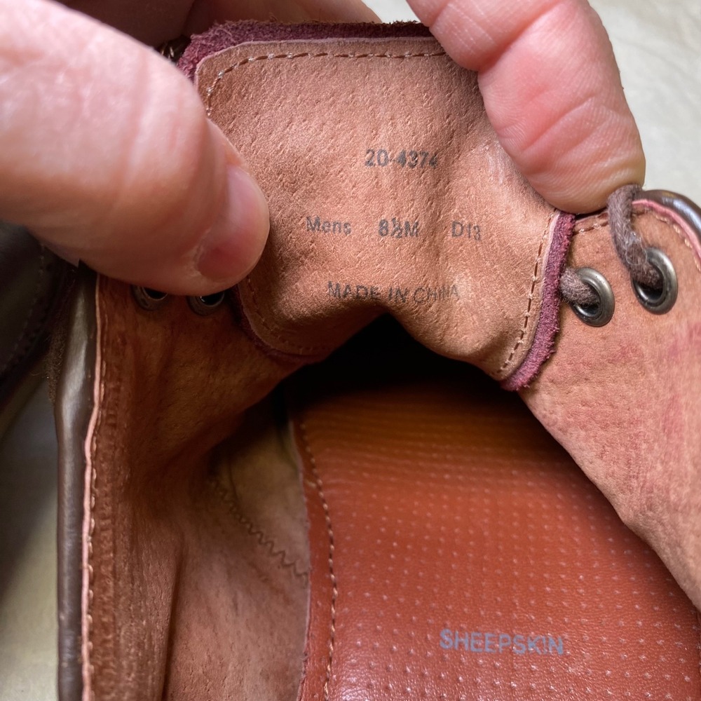 Johnston & Murphy Mens 8.5M Wingtip Oxford Shoes Brown Burgundy‎ Sheepskin - Picture 6 of 9